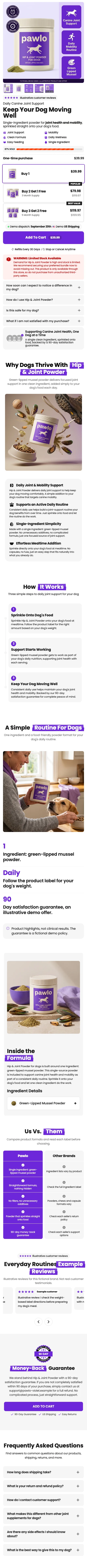 Hip & Joint Powder product page